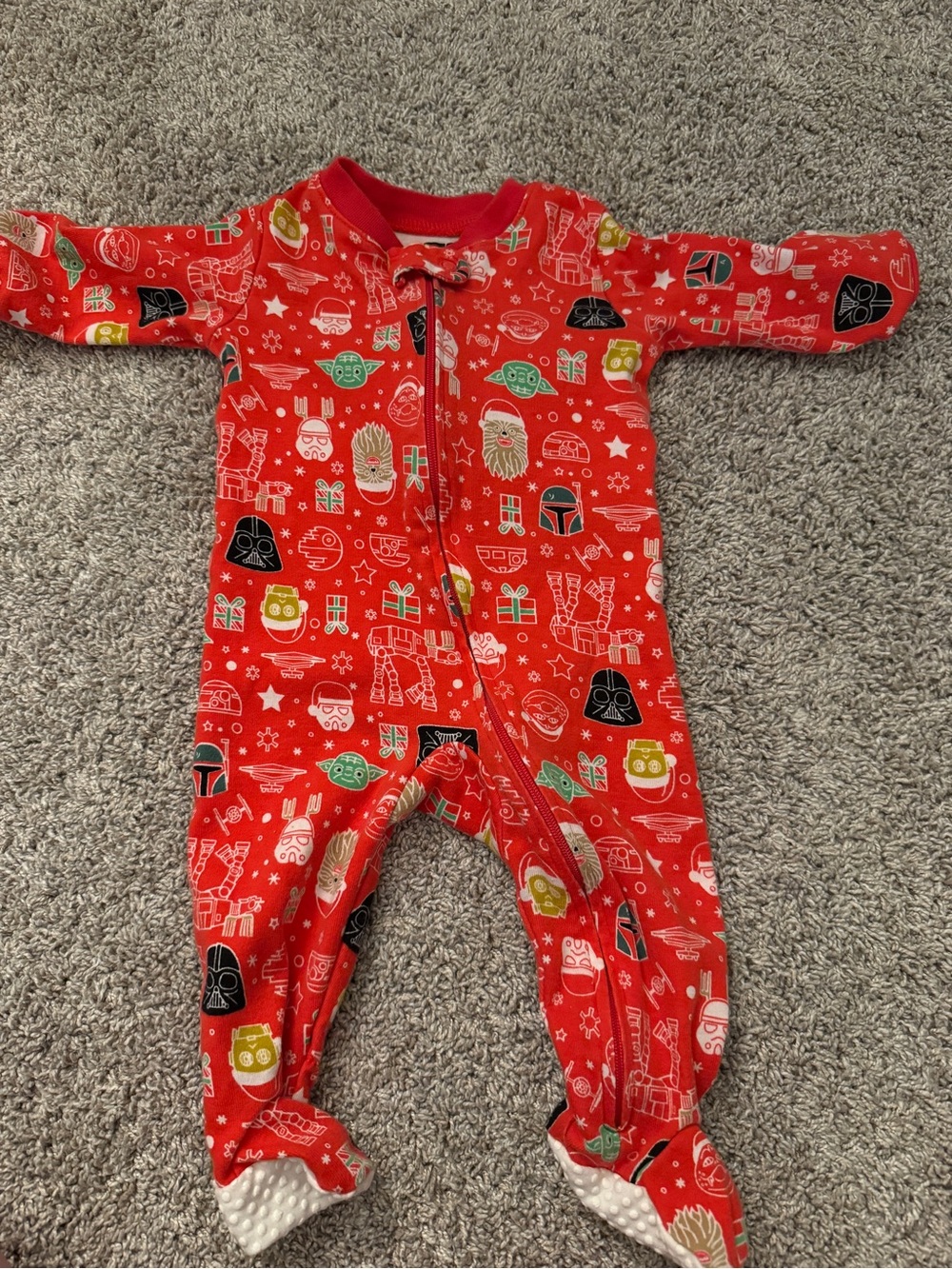 Amazon essentials 6m Star Wars Christmas sleeper onesie